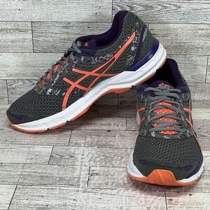 Asics Gel‎ Excite 4 T6E9Q Running Shoes Gray Orange Purple White Women Size 9.5